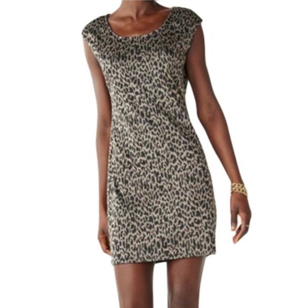 NWT Nine West Leopard Print Cap Sleeve Dress